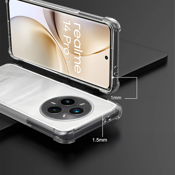 Huse pentru Realme 14 Pro 5G, Dropproof, transparentă