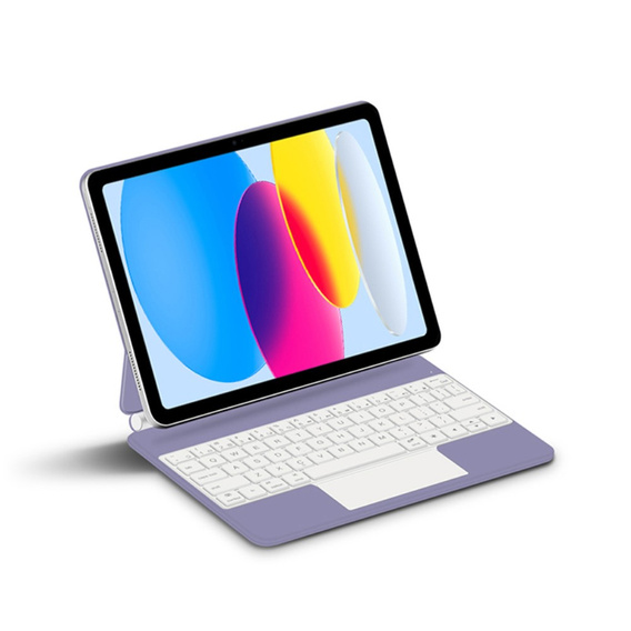 Husă de tastatură pentru iPad 10.9" 2022 (10 gen.) / iPad 11" 2025 A16 (11 gen.), Magnetic Keyboard Touchpad, violet