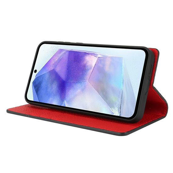 Cu clapetă pentru Samsung Galaxy S25+ Plus, Litchi Skin Grain, negru