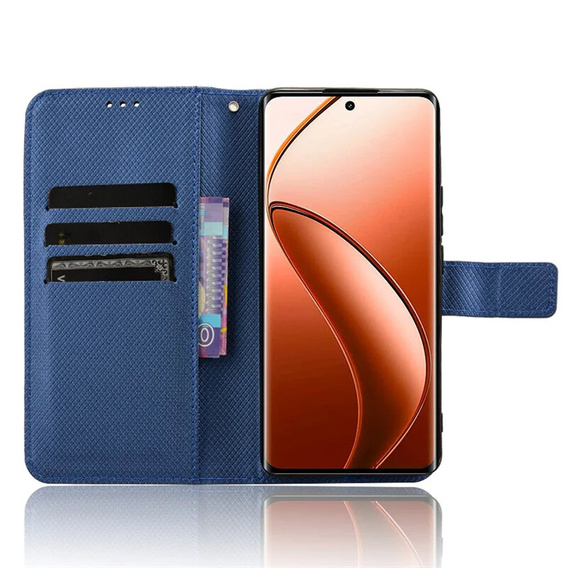 Cu clapetă pentru Realme 12 Pro 5G / 12 Pro+ 5G, Wallet Smart Magnet, albastru