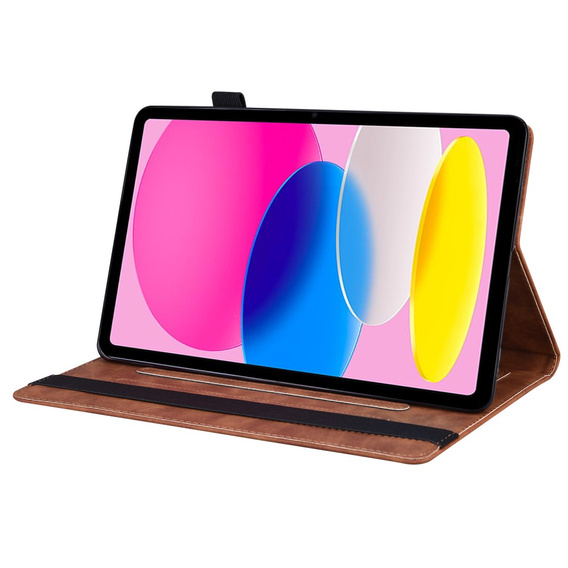 Husă pentru iPad 10.9 2022 10 Gen, Classic, cu spațiu pentru stylus, maro