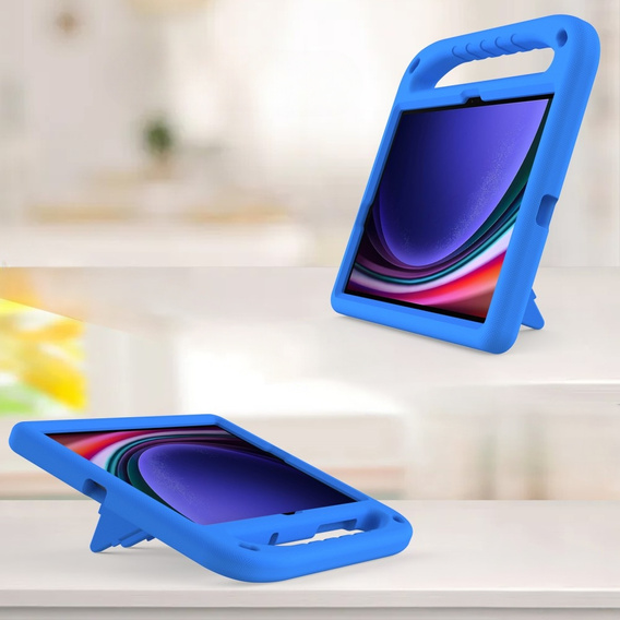 Husă pentru copii pentru Samsung Galaxy Tab S10 Lite / S10 FE / S9 FE, cu mâner, albastru
