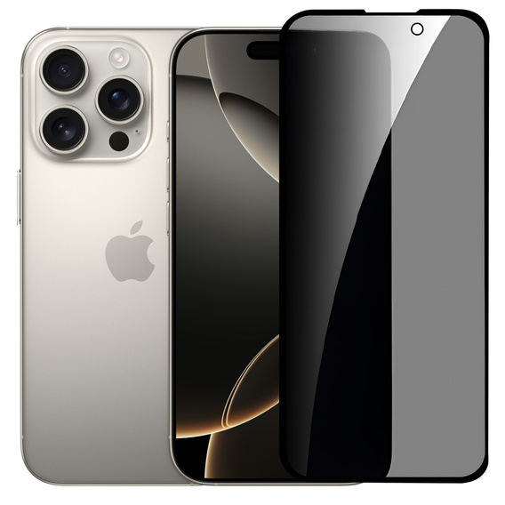 2x Sticlă de confidențialitate temperată pentru iPhone 17 Pro/17/16 Pro, ERBORD 9H Easy App Anti-Peep