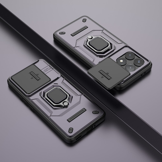 Husă pentru Xiaomi Poco F6 Pro, KickStand Camera Lens, violet