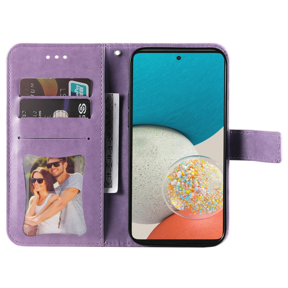 Cu clapetă pentru Samsung Galaxy A53 5G, Mandala Flower, violet