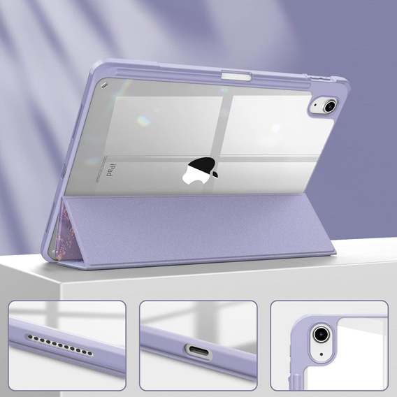 Husă pentru iPad 10.9" 2022 (10 gen.), Smartcase Hybrid, cu spațiu pentru stylus, Marble violet