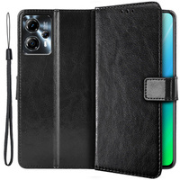 Cu clapetă pentru Motorola Moto G13 / G23 4G, Crazy Horse Wallet, negru