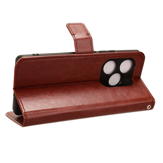 Cu clapetă pentru Realme GT 6 / 6T, Crazy Horse Wallet, maro