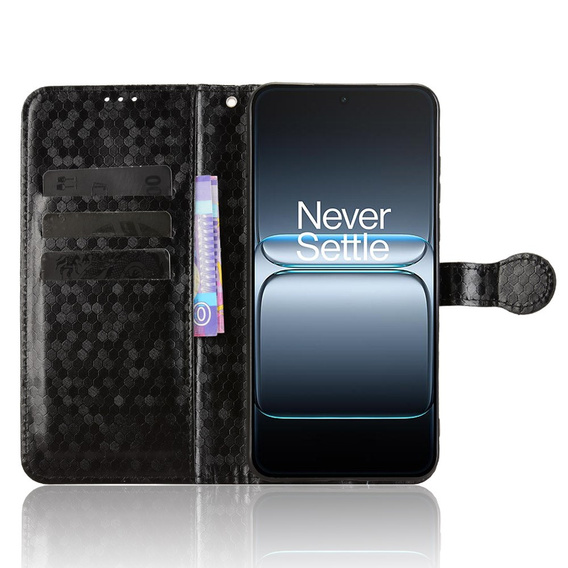 Husa cu clapetă pentru OnePlus Nord 5, Wallet Rhombus, negru