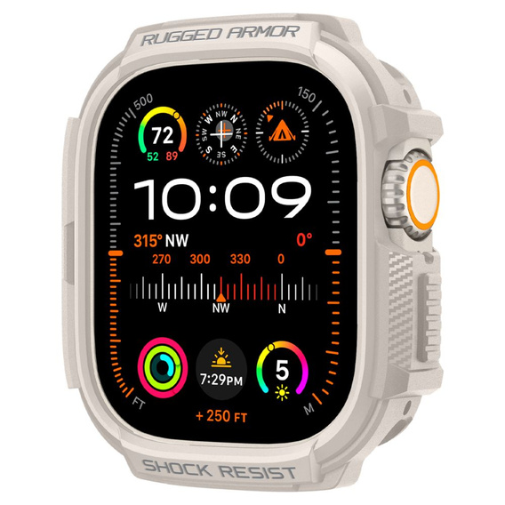 Pasek z etui Spigen do Apple Watch Ultra 49mm, Rugged Armor Pro, Czarny