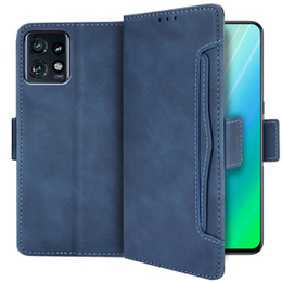 Cu clapetă pentru Motorola Edge 40 Pro, Card Slot, albastru închis