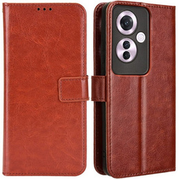 Cu clapetă pentru Oppo Reno 11F 5G, Crazy Horse Wallet, maro