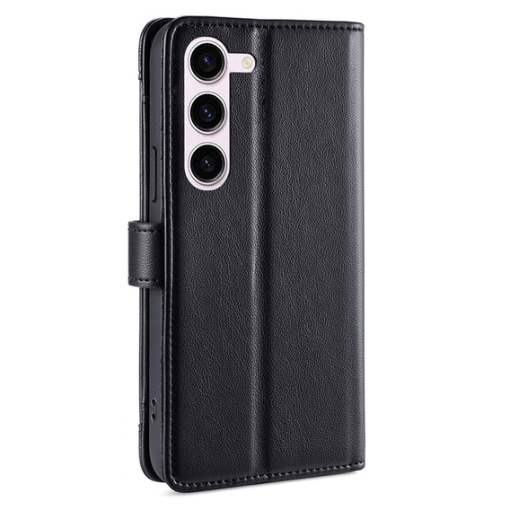 Cu clapetă pentru Samsung Galaxy S23, Wallet Zipper Pocket, negru