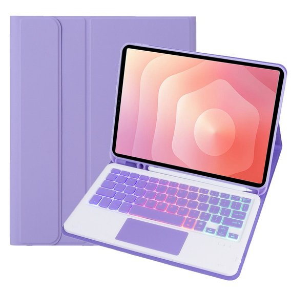 Husă cu tastatură Bluetooth iluminată și touchpad pentru Samsung Galaxy Tab S11