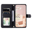 Husă cu clapetă pentru Samsung Galaxy A36 5G, Rhombus Crossbody Leather, negru