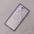 Carcasa Magnetic Dual Glass MagSafe pentru Samsung Galaxy S22 Ultra, violet