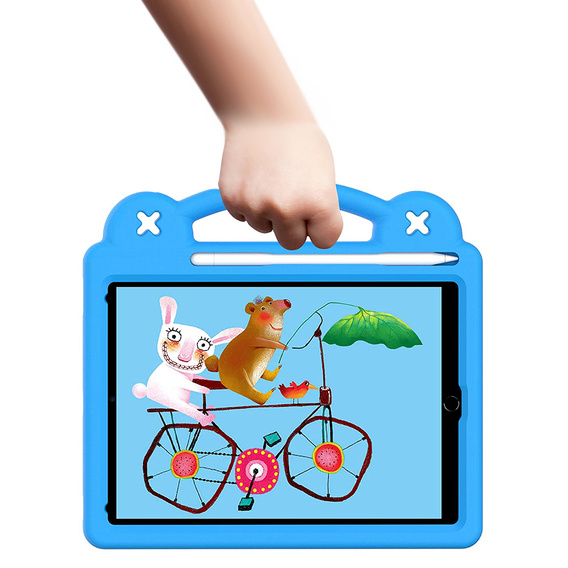 Husă pentru copii pentru iPad 9.7" 2018/2017 (6/5 gen.) / Pro 9.7" 2016, Cute Patterns, cu suport, albastru