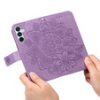 Cu clapetă pentru Samsung Galaxy M15 5G, Mandala, violet