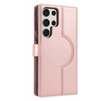 Husă cu clapetă pentru Samsung Galaxy S23 Ultra, portofel, pentru MagSafe, roz rose gold