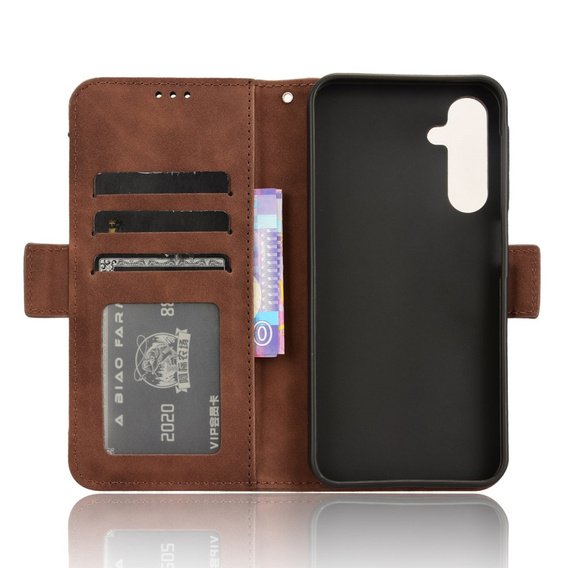Cu clapetă pentru Samsung Galaxy A25 5G, Card Slot, maro