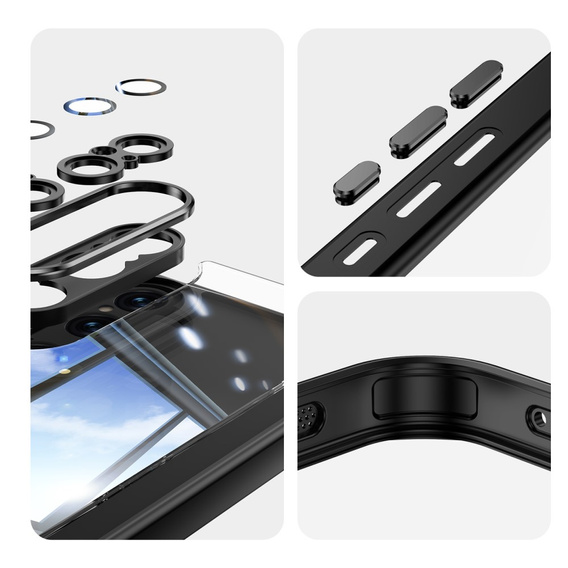 Carcasă pentru Sony Xperia 1 VI, Fusion Hybrid, cu protecție pentru camera foto, transparent / negru