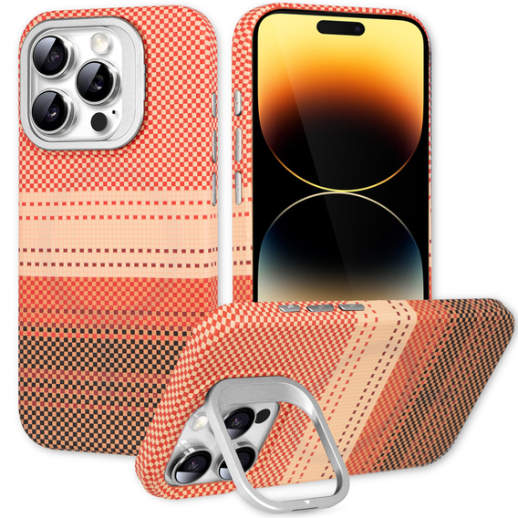 Carcasă pentru iPhone 14 Pro, cadru Kickstand, pentru MagSafe, Sunset Orange