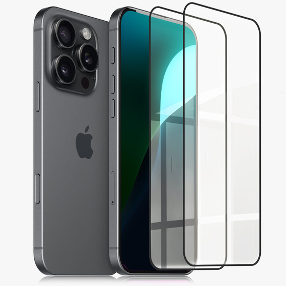 2x sticlă călită ERBORD 3D pentru iPhone 17 Pro/17/16 Pro pentru întregul display