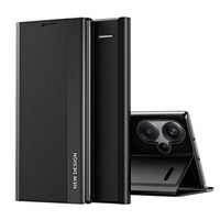 Cu clapetă pentru Xiaomi Redmi Note 13 Pro+, Side Magnetic, negru