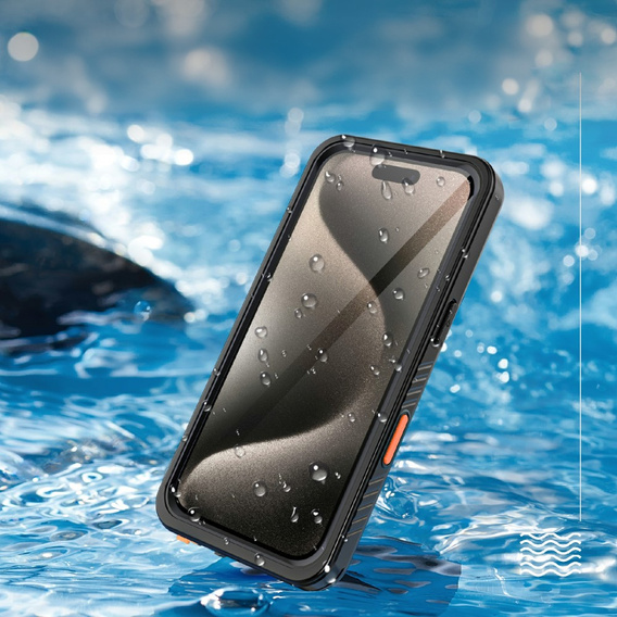 Husă impermeabilă IP68 pentru iPhone 16 Pro Max, negru