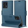 Husă pentru Motorola Edge 50 Pro, ERBORD Glossy Litchi, portofel cu clapetă, albastru