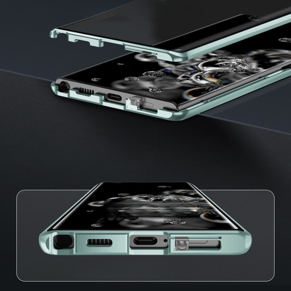 Husa pentru Samsung Galaxy S23 Plus, Magnetic Dual Glass, verde