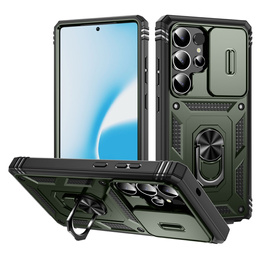 Husă pentru Samsung Galaxy S25 Ultra, KickStand Camera Lens, verde închis
