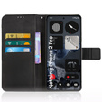 Cu clapetă pentru CMF Nothing Phone 2 Pro, Crazy Horse Wallet, negru