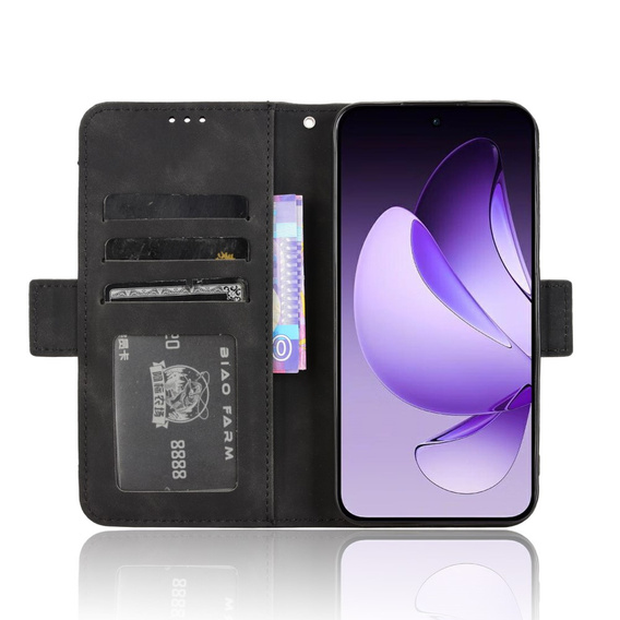 Cu clapetă pentru Oppo Reno 13, Card Slot, negru