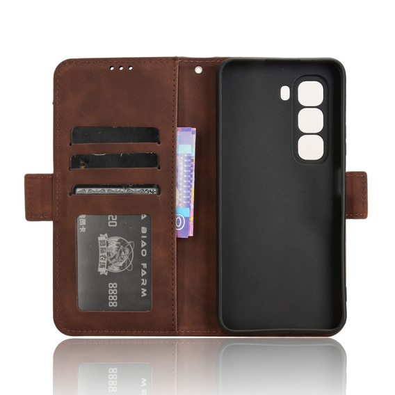 Cu clapetă pentru Infinix Hot 50 Pro+ 4G, Card Slot, maro