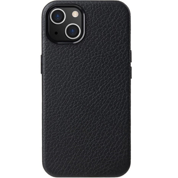 Carcasă MELKCO pentru iPhone 15 Plus, din piele pentru MagSafe, negru