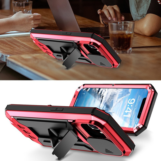 Husă blindată pentru iPhone 16E, R-JUST, roșu