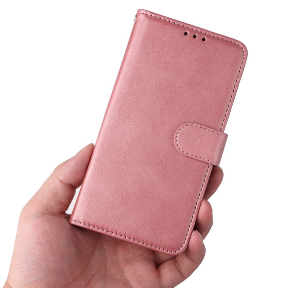 Cu clapetă pentru Samsung Galaxy A34 5G, Leather Wallet, roz rose gold
