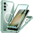 Carcasă pentru Samsung Galaxy S23 FE, Shockproof, cu folie pentru ecran, pentru MagSafe, verde