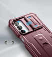 Husă blindată pentru Samsung Galaxy A16, Dexnor Full Body (Two Frames), roșu