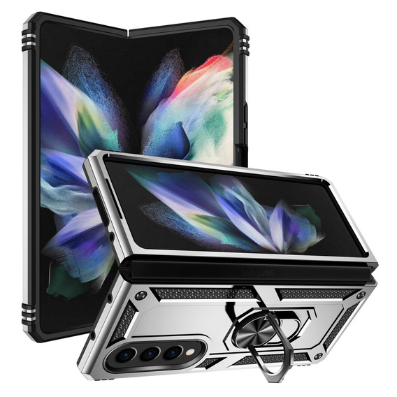 Husă blindată pentru Samsung Galaxy Z Fold 4 5G, Nox Case Ring, de argint