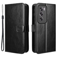 Cu clapetă pentru Oppo Reno 12, Crazy Horse Wallet, negru