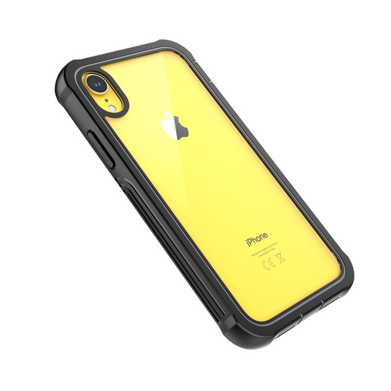 Carcasă pentru iPhone XR, Shockproof, cu folie, negru