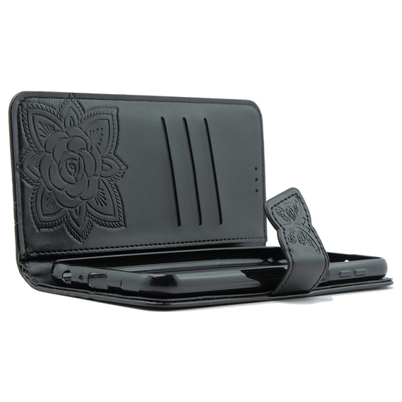 Cu clapetă pentru Samsung Galaxy M34 5G, Butterfly, negru