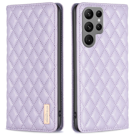 Cu clapetă pentru Samsung Galaxy S25 Ultra, Wallet, BINFEN COLOR, violet