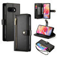 Cu clapetă pentru Samsung Galaxy A56 5G, Wallet Zipper Pocket, negru