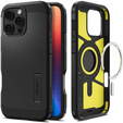 Carcasa Spigen pentru iPhone 16 Pro Max, Tough Armor Mag MagSafe, negru + 9H Tempered Glass