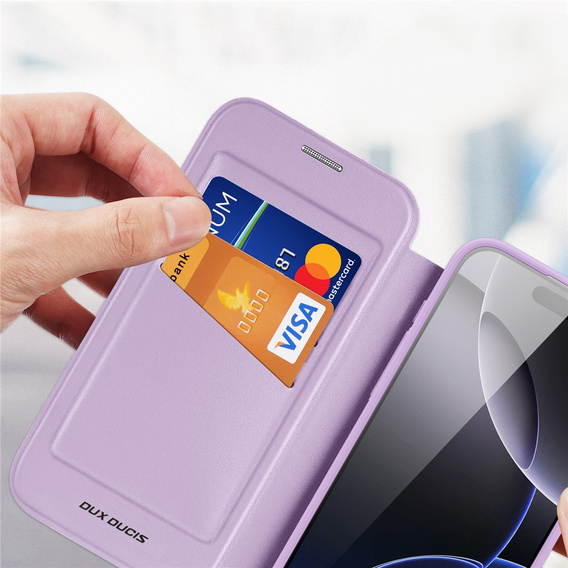 Husă Dux Ducis pentru iPhone 17 Pro Max, Skin X Pro, cu clapetă, pentru MagSafe, violet