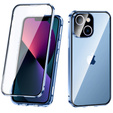 Husa pentru iPhone 13, Magnetic Dual Glass, albastru