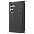 Husă cu clapetă pentru Samsung Galaxy A56 5G, Rhombus Crossbody Leather, negru